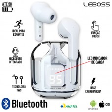 Fone Bluetooth LB-TWS33 Leboss - Branco